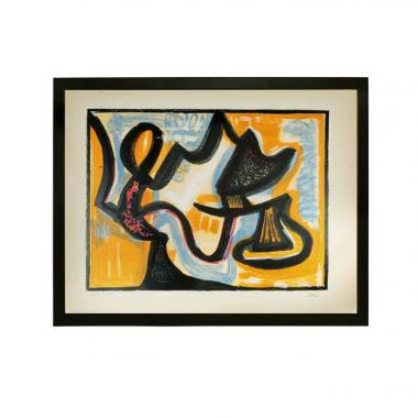 Jean-Michel Atlan, "Le Simoun", lithographie en couleurs sur papier, épreuve d'artiste, signée, de 1957