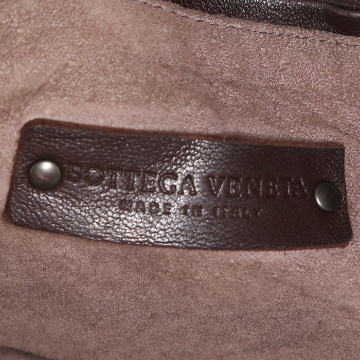 Sac bandoulière Bottega Veneta Nodini en cuir intrecciato marron - Detail D3