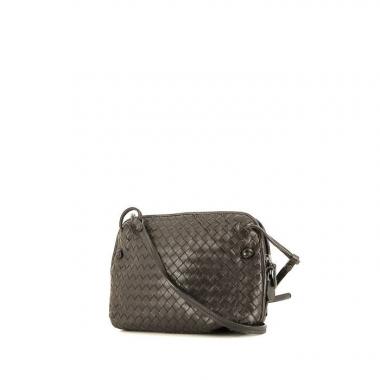 Borsa a tracolla Bottega Veneta Nodini in pelle intrecciata marrone