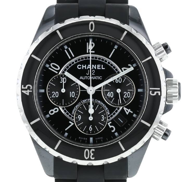 Chanel J12 Chronographe  in ceramic black and stainless steel Circa 2010 - 00pp