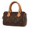 Bolso de mano Louis Vuitton  Nano Speedy en lona Monogram marrón y cuero natural - 00pp thumbnail