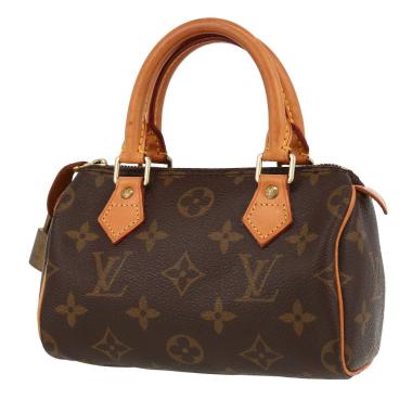 Louis Vuitton  Nano Speedy handbag  in brown monogram canvas  and natural leather