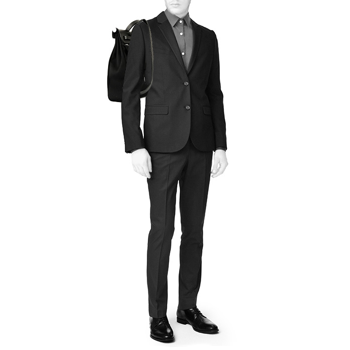 Hermès  Herbag backpack  in black canvas  and black leather - Detail D1