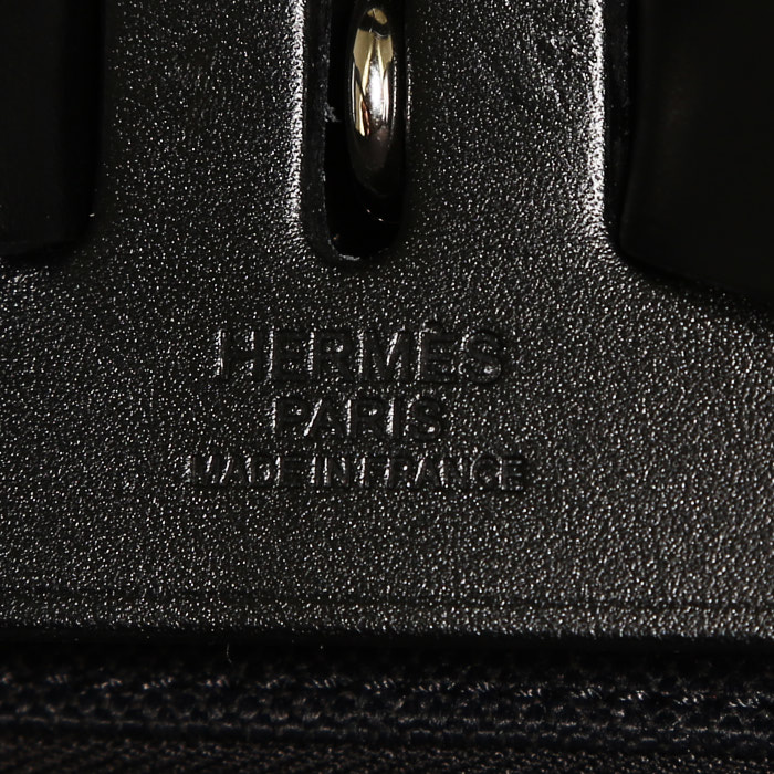 Mochila Hermès  Herbag en lona negra y cuero negro - Detail D3