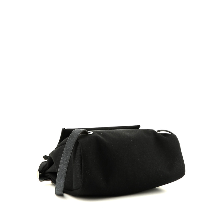 Zaino Hermès  Herbag in tela nera e pelle nera - Detail D4