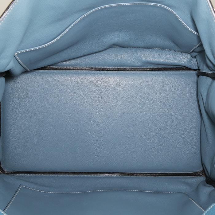 Hermes Kelly 40 cm handbag in blue jean togo leather - Detail D2