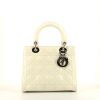 Dior Lady Dior medium model handbag in white patent leather - 360 thumbnail