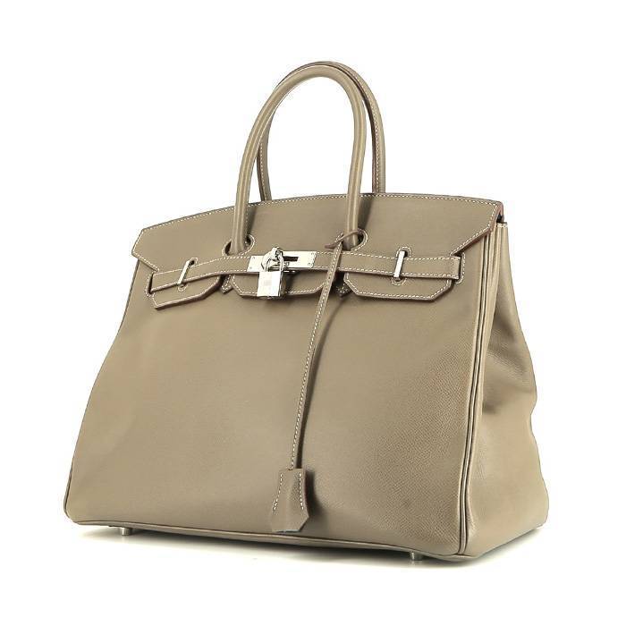 Hermès  Birkin 35 cm handbag  in tourterelle grey epsom leather - 00pp