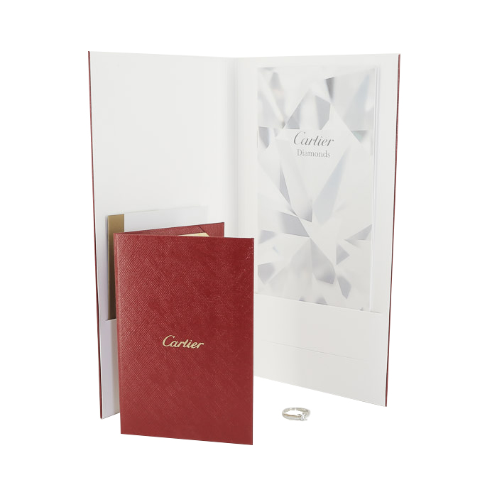 Bague solitaire Cartier 1895 en platine et diamant - Detail D2