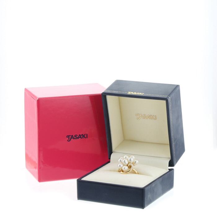 Bague Tasaki  en or jaune, diamants et perles - Detail D2