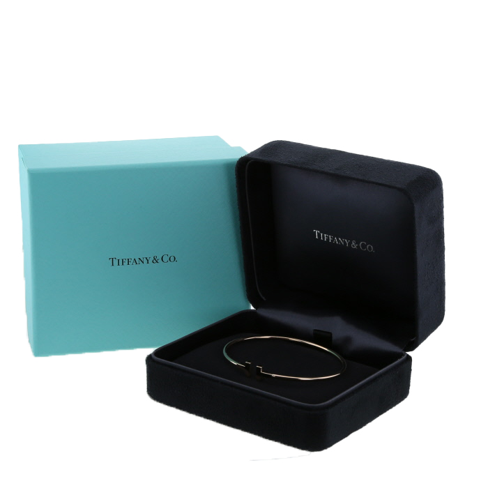 Bracelet ouvert Tiffany & Co Wire petit modèle en or rose - Detail D2