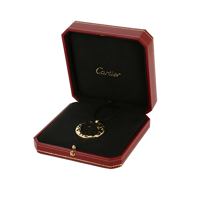 Pendentif Cartier Panthère en or jaune, tsavorites et laque - Detail D2