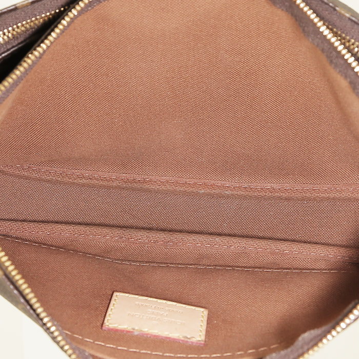 Borsa a tracolla Louis Vuitton Multi-Pochette Accessoires in tela monogram marrone e pelle naturale - Detail D3