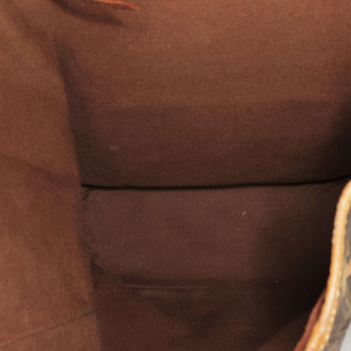 Sac à dos Louis Vuitton Montsouris Backpack grand modèle  en toile monogram marron et cuir naturel - Detail D2