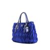 Prada Gaufre shoulder bag  in royal blue quilted canvas  and royal blue leather - 00pp thumbnail