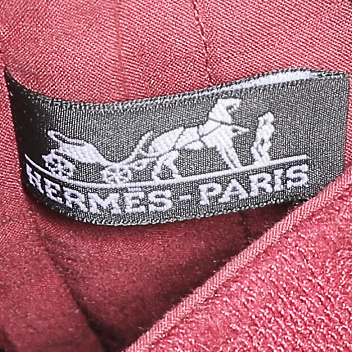 Sac cabas Hermès  Amedaba en toile et cuir rouge - Detail D3