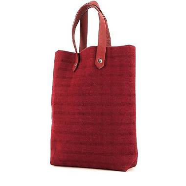 Bolso Cabás Hermès  Amedaba en lona y cuero rojo