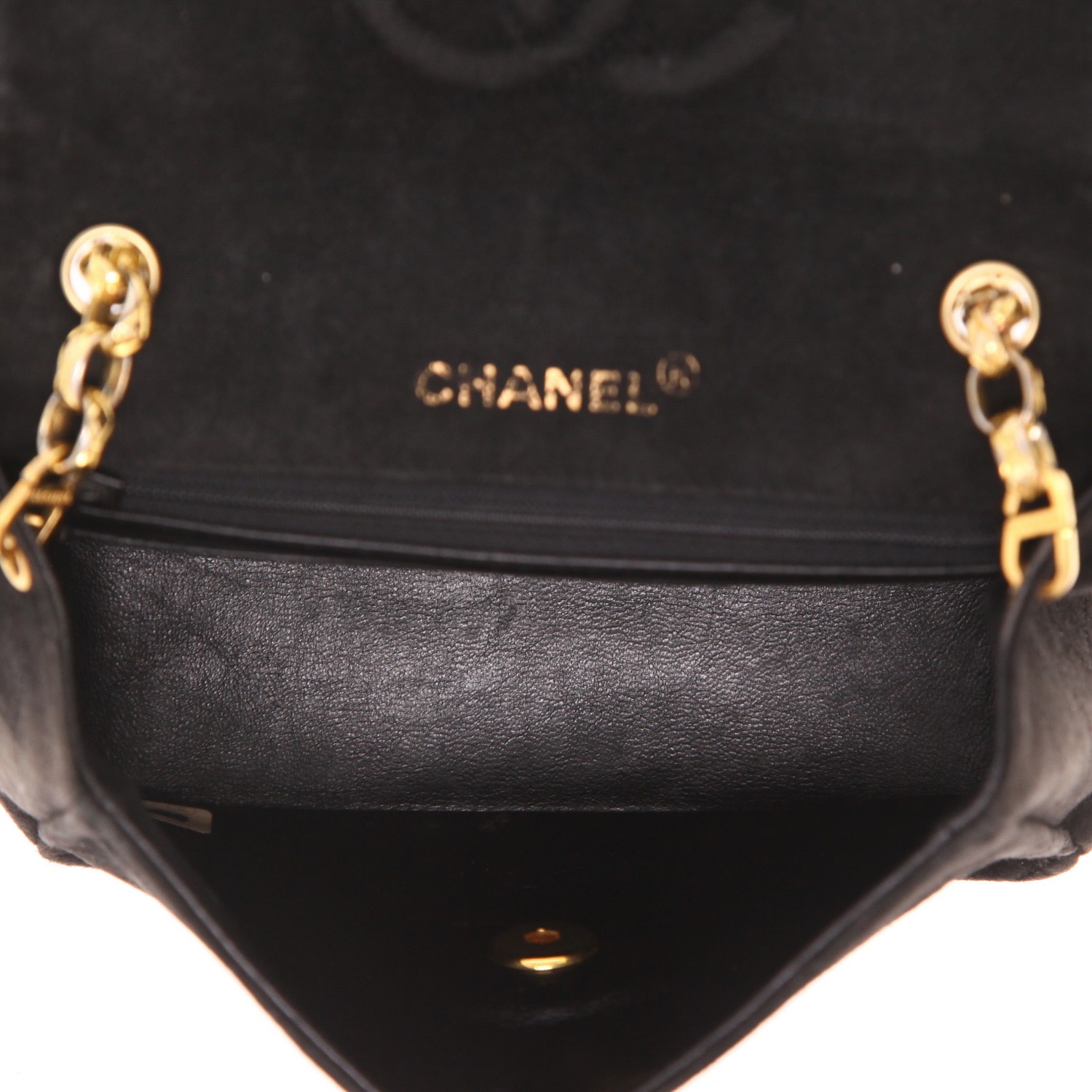 Chanel  Timeless Mini shoulder bag  in black doblis calfskin - Detail D3