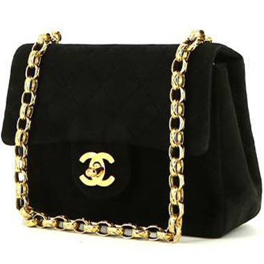 Borsa a tracolla Chanel  Mini Timeless in camoscio trapuntato nero
