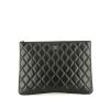 Chanel Pochette in black quilted leather - 360 thumbnail