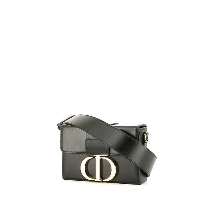 Dior 30 Montaigne Shoulder Bag in Black Leather