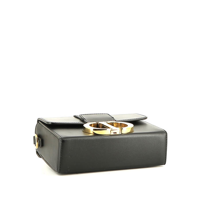 Sac bandoulière Dior  30 Montaigne en cuir noir - Detail D4