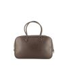 Bolso de mano Hermès Plume en cuero epsom marrón chocolate - 360 thumbnail