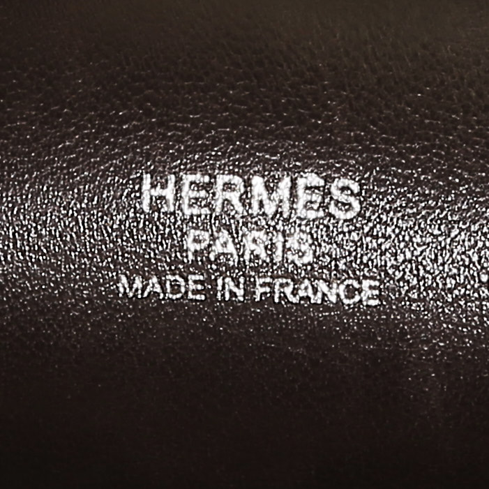 Borsa Hermès Plume in pelle Epsom marrone cioccolato - Detail D3