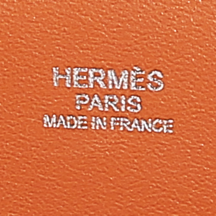 Sac à main Hermès Bolide 30 cm en cuir taurillon clémence orange Feu - Detail D4