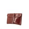Hermès  Jige pouch  in burgundy box leather - 00pp thumbnail