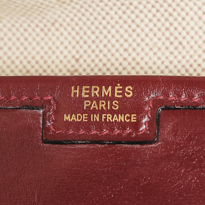 Pochette Hermès  Jige in pelle box bordeaux - Detail D3