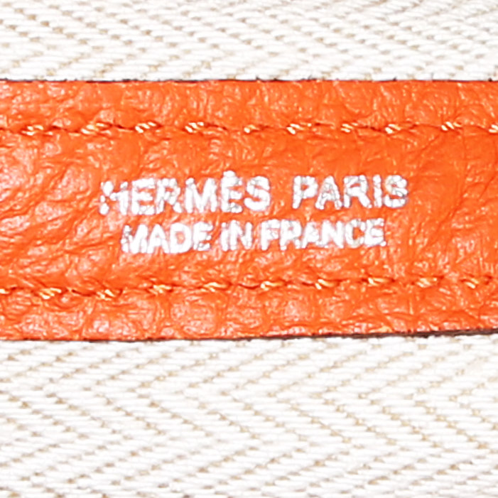 Hermès Garden shopping bag  in orange leather taurillon clémence - Detail D3