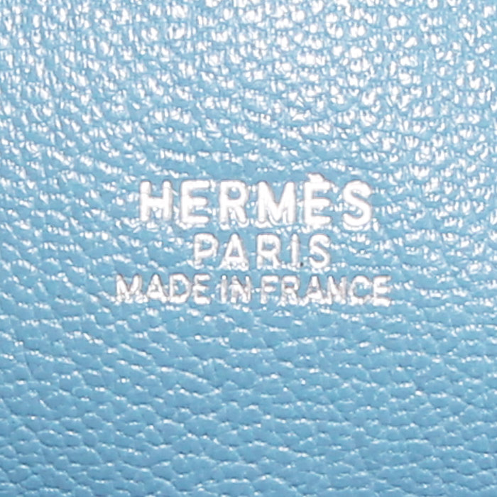 Borsa Hermès Plume in pelle Epsom blu - Detail D3