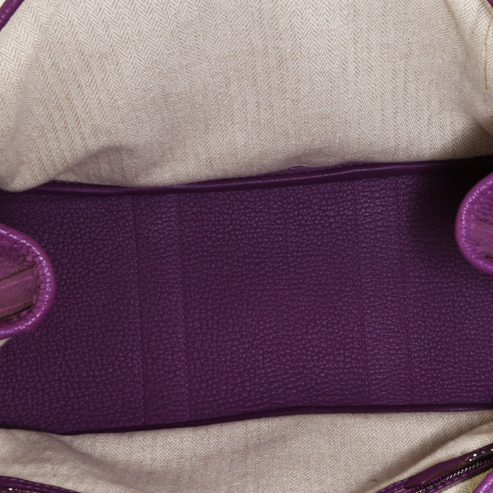Bolso de mano Hermès  Garden Party pequeño  en cuero togo violeta Anemone - Detail D2