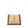 Saint Laurent Niki shoulder bag in beige chevron quilted leather - 360 thumbnail