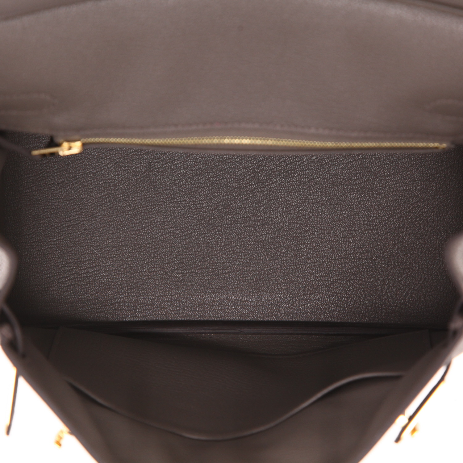 Bolso de mano Hermès  Birkin 25 cm en cuero togo gris - Detail D3