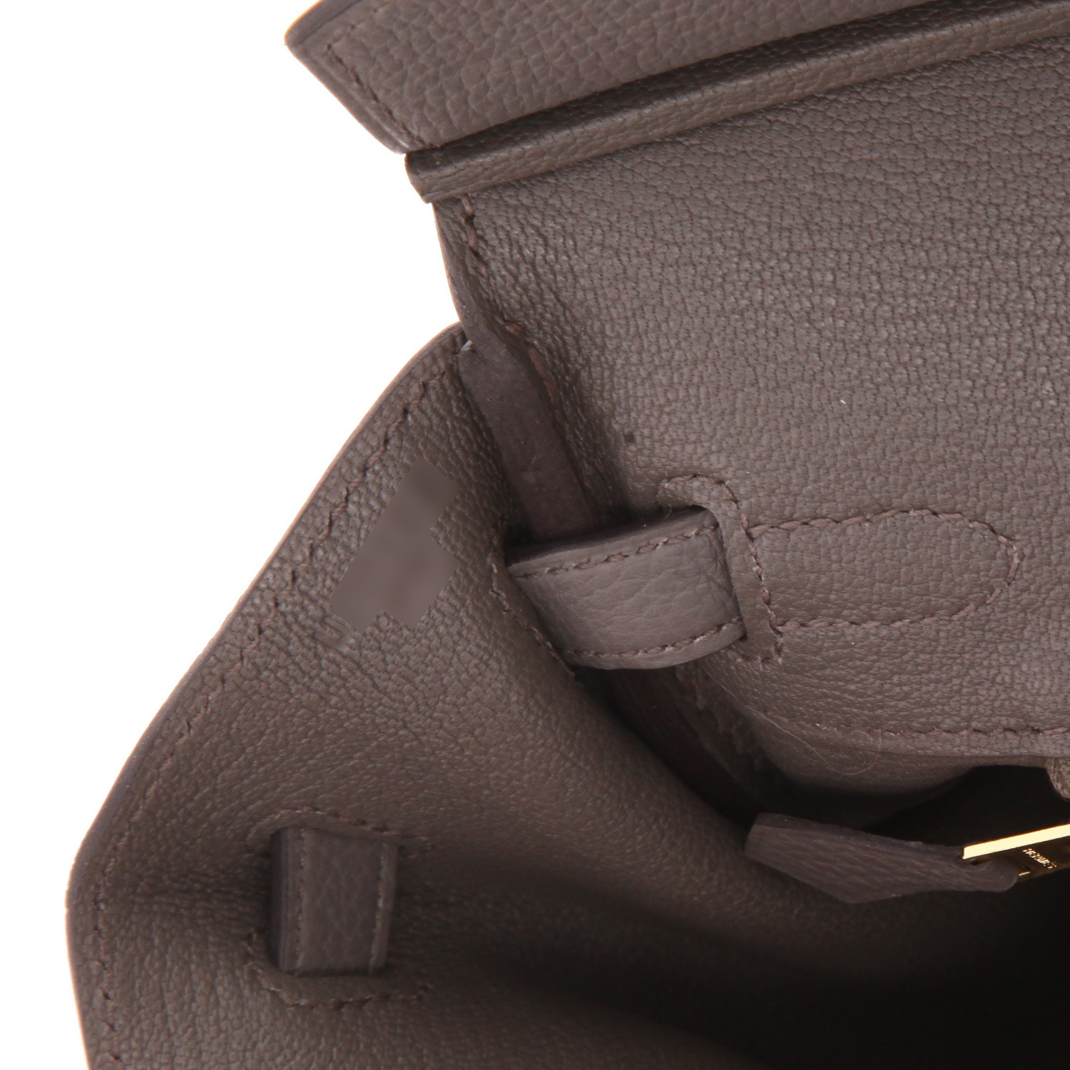 Sac à main Hermès  Birkin 25 cm en cuir togo gris - Detail D4