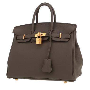 Borsa Hermès  Birkin 25 cm in pelle togo grigia