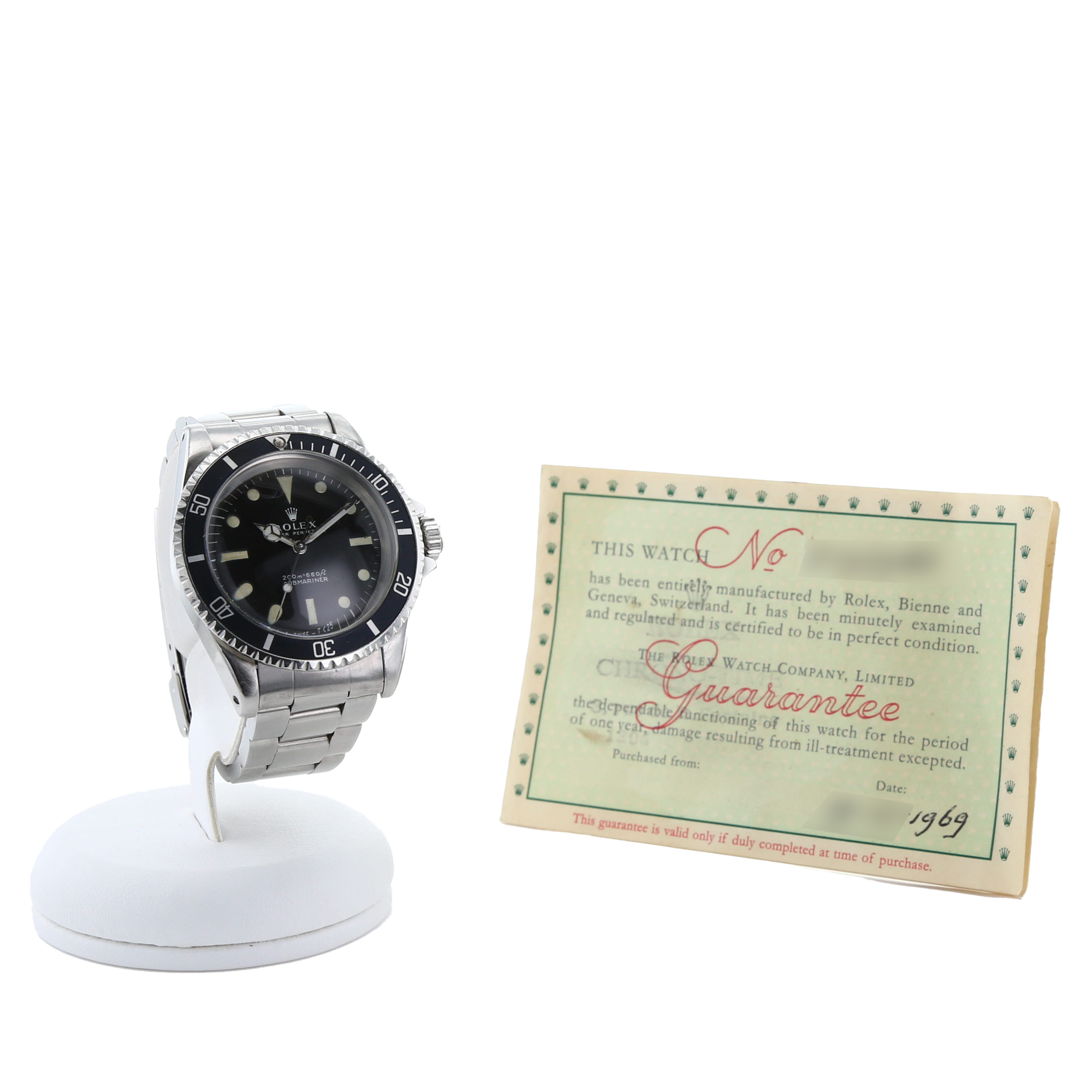 Montre Rolex Submariner en acier Ref: 5513 "Meters First - Matte Dial"  Vers 1969