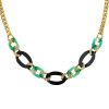 Fred linked necklace in yellow gold,  chrysoprase and onyx - 00pp thumbnail
