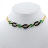 Fred linked necklace in yellow gold,  chrysoprase and onyx - 360 thumbnail