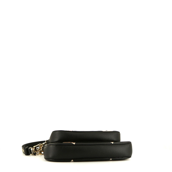 Bolso bandolera Louis Vuitton  Multi-Pochette en cuero Monogram negro y blanco y cuero negro - Detail D4