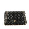 Borsa a tracolla Chanel  Timeless Jumbo in pelle trapuntata nera - 360 thumbnail