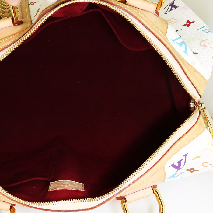 Louis Vuitton Courtney handbag in multicolor monogram canvas and natural leather - Detail D3