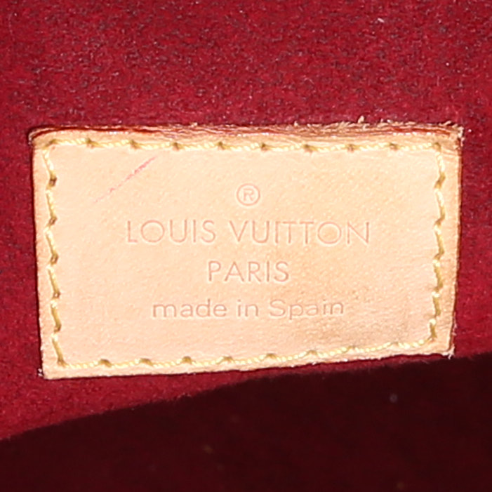 Bolso de mano Louis Vuitton Courtney en lona Monogram multicolor y cuero natural - Detail D4