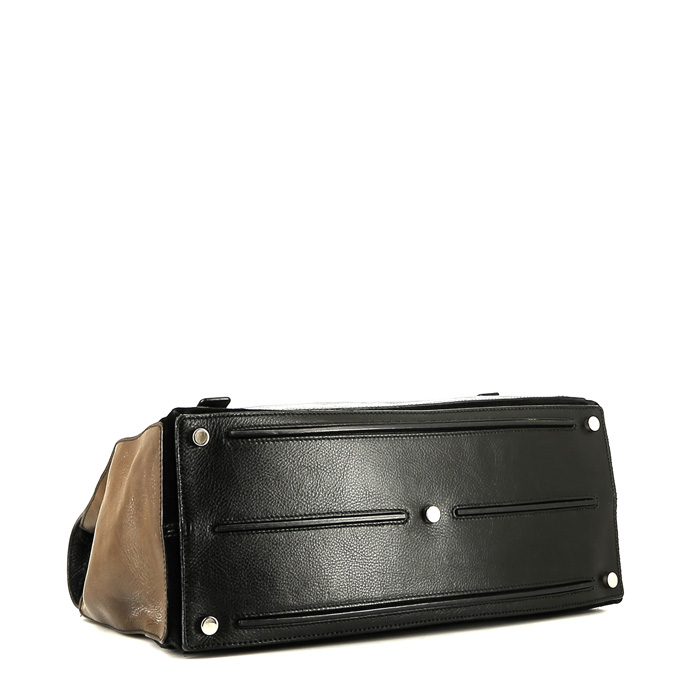 Borsa Saint Laurent Muse Two in pelle nera beige e marrone - Detail D4