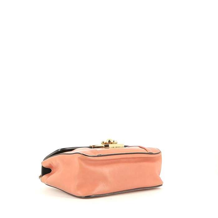 Sac bandoulière Chloé Elsie en cuir rose - Detail D5