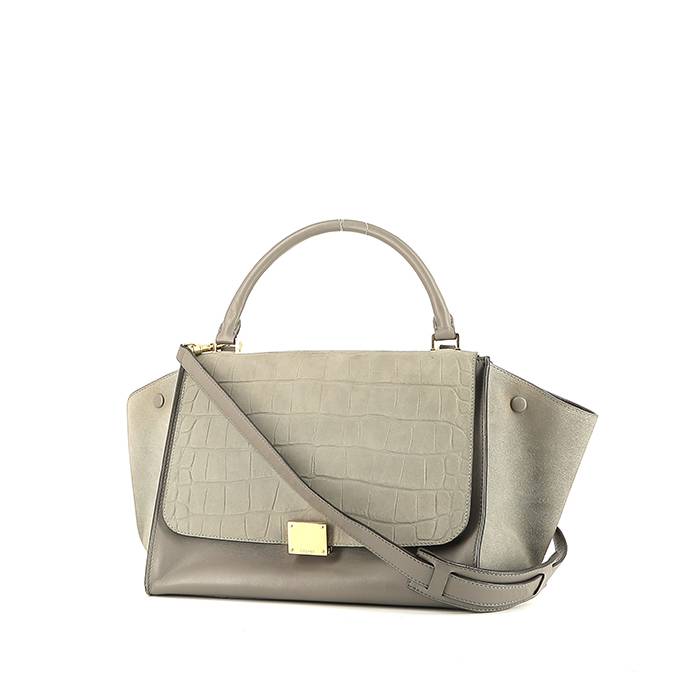 celine belt handbag in anthracite grey grained leather Celine