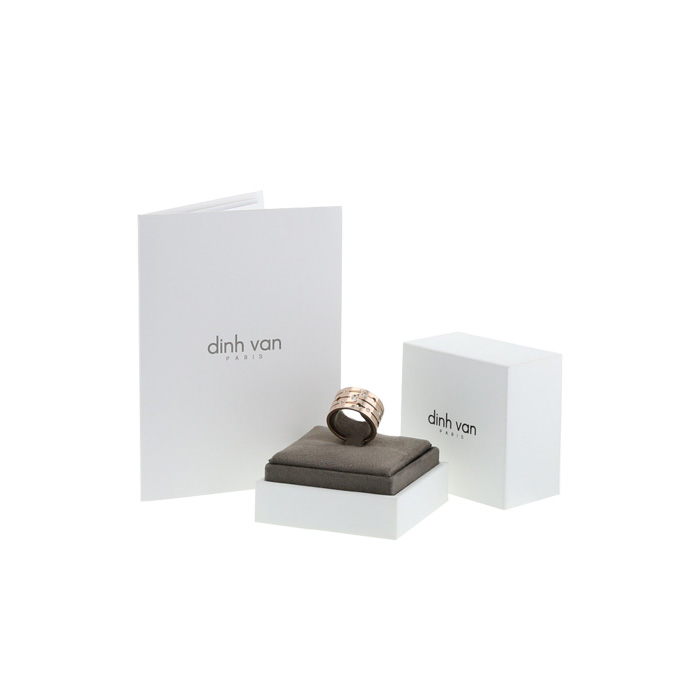 Dinh Van Pulse large model ring in pink gold and diamonds - Detail D2