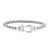 Fred Force 10 large model bracelet in white gold, diamonds and stainless steel - 00pp thumbnail